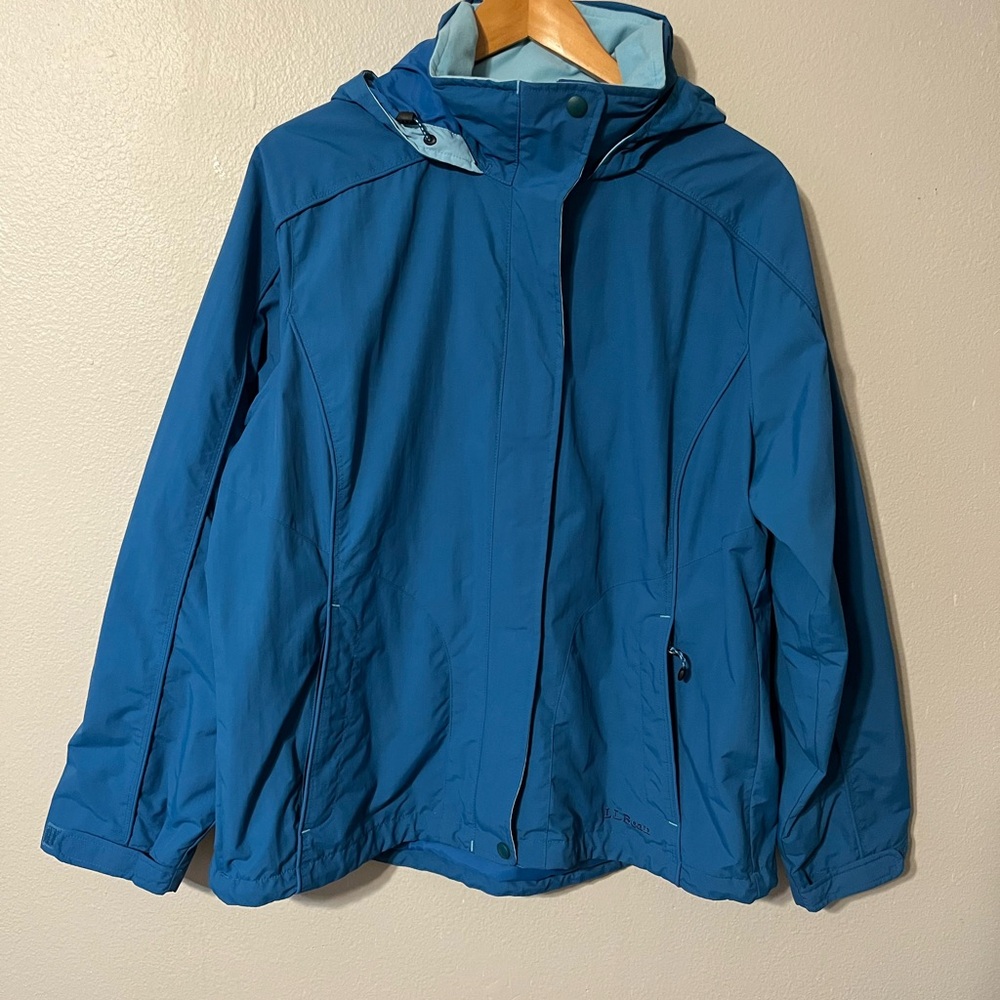 LL Bean Rain Windbreaker Women’s Jacket Nylon Blue Size Large